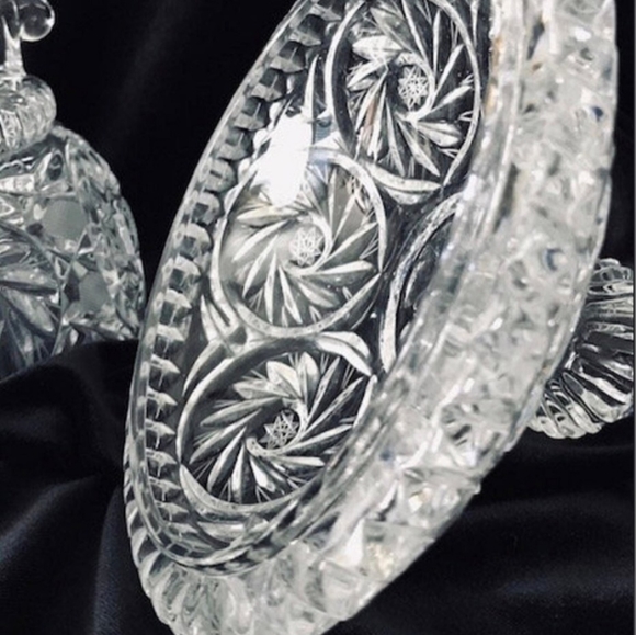 VINTAGE BOHEMIAM CRYSTAL DISH - Picture 7 of 7